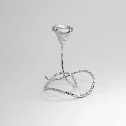 Picture Classic chrome candlestick for the living room