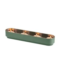 Picture Elegant candle holder 25.7x5.1xH4 cm in eucalyptus color