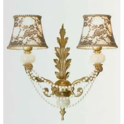 Zdjęcie Lampa ścienna z dwoma światłami z kulami i perłami ze szkła Murano - Il Paralume Marina