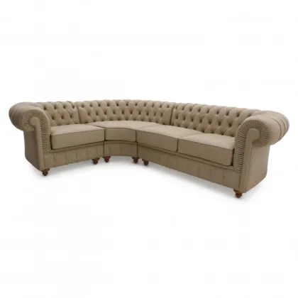 Zdjęcie Wygodna i elegancka kanapa narożna w stylu Chesterfield - Sevensedie