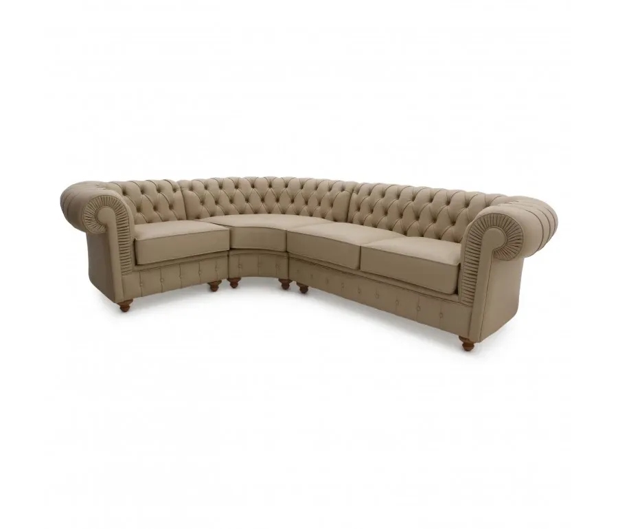 obrazek 1 Wygodna i elegancka kanapa narożna w stylu Chesterfield - Sevensedie