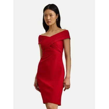 Zdjęcie LAUREN RALPH LAUREN Sukienka koktajlowa 253936390009 Czerwony Slim Fit