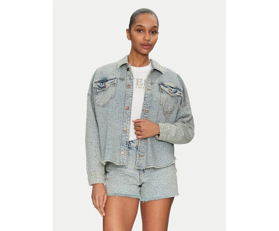 obrazek 1 Guess Kurtka jeansowa W5GN90 D5LQ2 Niebieski Regular Fit