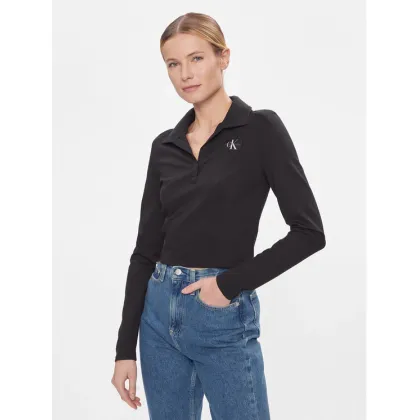 Zdjęcie Calvin Klein Jeans Bluzka Polo Collar Milano Regular Top J20J222556 Czarny Regular Fit