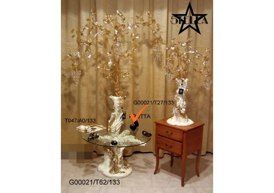 obrazek 1 Dekoracyjna ceramiczna winorośl stołowa wraz z lampą na 3 żarówki