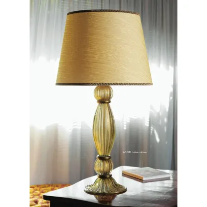 Picture Luxurious straw colored Murano glass lamp with conical shade – Il Paralume Marina