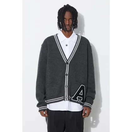Zdjęcie AMBUSH kardigan wełniany A Patch Knit Cardigan kolor szary BMHB003S24KNI