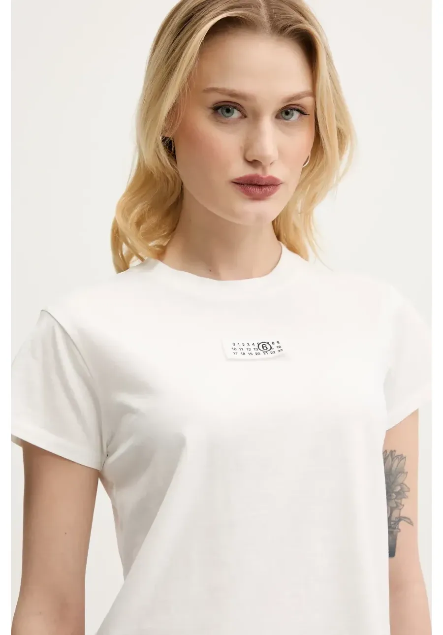 obrazek 1 MM6 Maison Margiela t-shirt bawełniany damski kolor biały S52GC0327.S24312