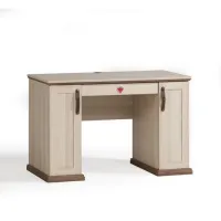 Picture A tasteful desk with leather elements for a teenager's room - Cilek