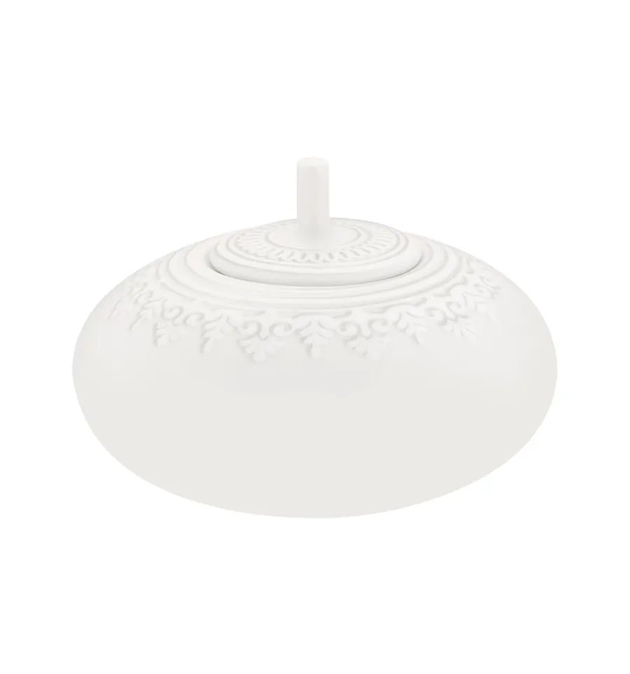 picture 1 White porcelain Ornament sugar bowl with a sculptural decorative ornament - Vista Alegre