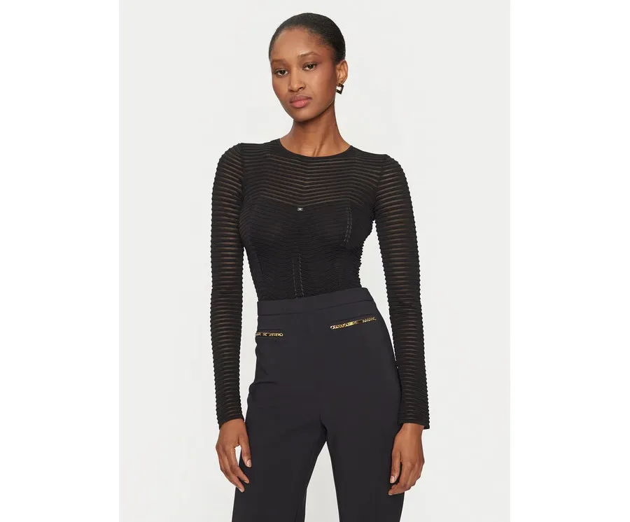 obrazek 1 Elisabetta Franchi Body BK-64B-46E2 Czarny Slim Fit