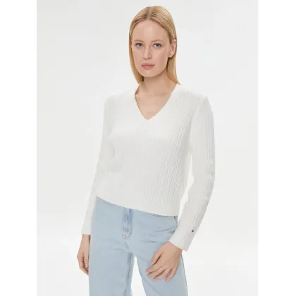 Zdjęcie Tommy Hilfiger Sweter WW0WW39017 Écru Regular Fit