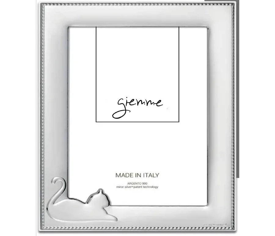 picture 1 Silver photo frame 10x15 cm decorated with the image of a cat