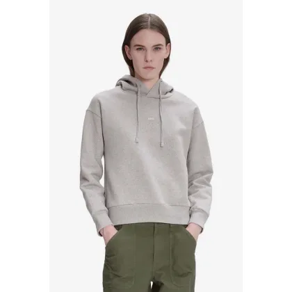 Zdjęcie A.P.C. bluza bawełniana Christina damska kolor szary z kapturem gładka COFDZ.F27624-HEATHERGRE