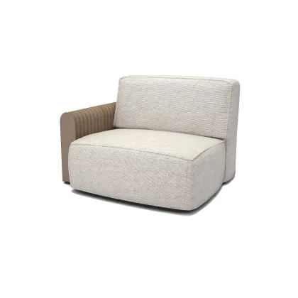 Zdjęcie Elitarna sofa jednoosobowa BOSTON ze skórzanym ramieniem - Collecion Alexandra