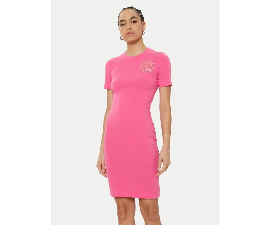 obrazek 1 Versace Jeans Couture Sukienka codzienna 78HAOT00 Różowy Slim Fit