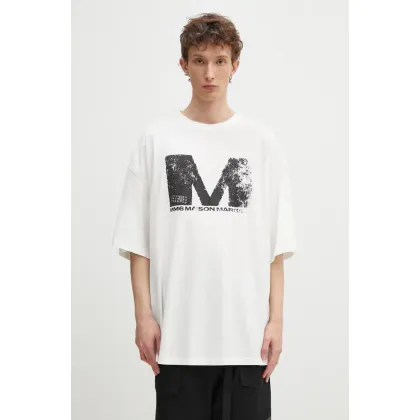 Zdjęcie MM6 Maison Margiela t-shirt bawełniany męski kolor biały z nadrukiem SH0GC0048