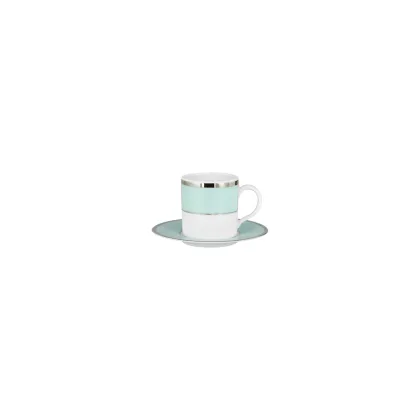 Zdjęcie Luksusowa porcelanowa filiżanka ze spodeczkiem do kawy z kolekcji Ethereal Blue - Porcel