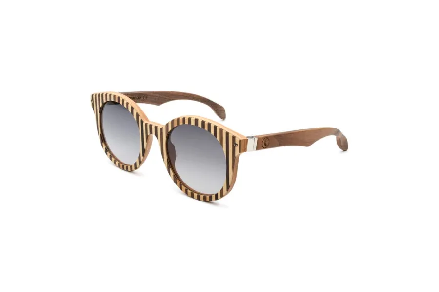 obrazek 2 Drewniane okulary w pionowe pasy - Legno Light