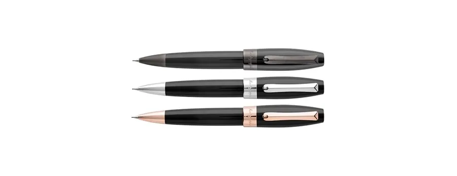 obrazek 3 Mechanical Pencil Fortuna Black Resin Gun Metal Trim Montegrappa