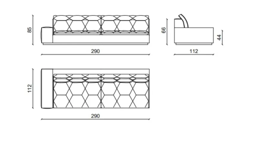 obrazek 5 Drewno jodłowe, tapicerka skórzana/materiałowa - sofa z Włoch - Ulivi Salotti