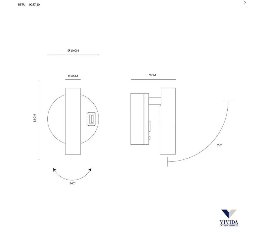 obrazek 5 Stylowy kinkiet Betu z USB w kolorze piaskowym