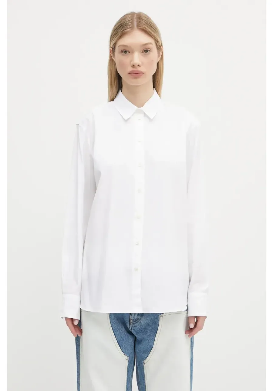 obrazek 1 Anine Bing koszula bawełniana Essie Shirt damska kolor biały relaxed z kołnierzykiem klasycznym A.07.11028