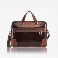 Picture Medium brown leather laptop bag