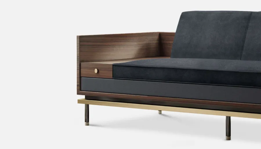 obrazek 2 Wyszukana sofa z bawełnianego aksamitu - Porus Studio