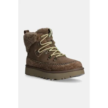 Zdjęcie UGG śniegowce zamszowe Classic Alpine Lace Up kolor brązowy 1158271-HCK