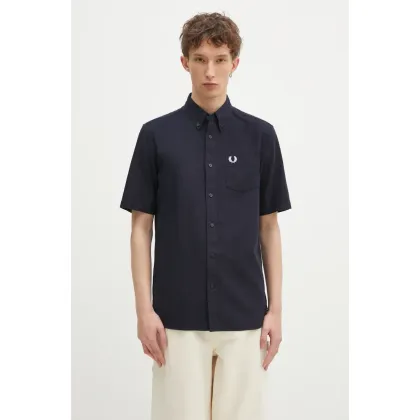 Zdjęcie Fred Perry koszula bawełniana męska kolor granatowy regular z kołnierzykiem button-down M8730.608