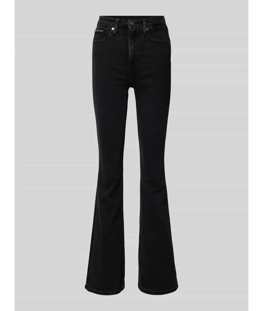 obrazek 1 Jeansy z poszerzaną nogawką o kroju skinny fit z 5 kieszeniami