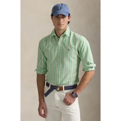 Zdjęcie Polo Ralph Lauren koszula bawełniana męska kolor zielony regular z kołnierzykiem button-down 710928918