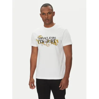 Zdjęcie Versace Jeans Couture T-Shirt 78GAHC05 Biały Regular Fit