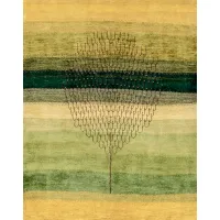 Picture Yellow and green elegant hand-woven carpet from Iran - Jordan