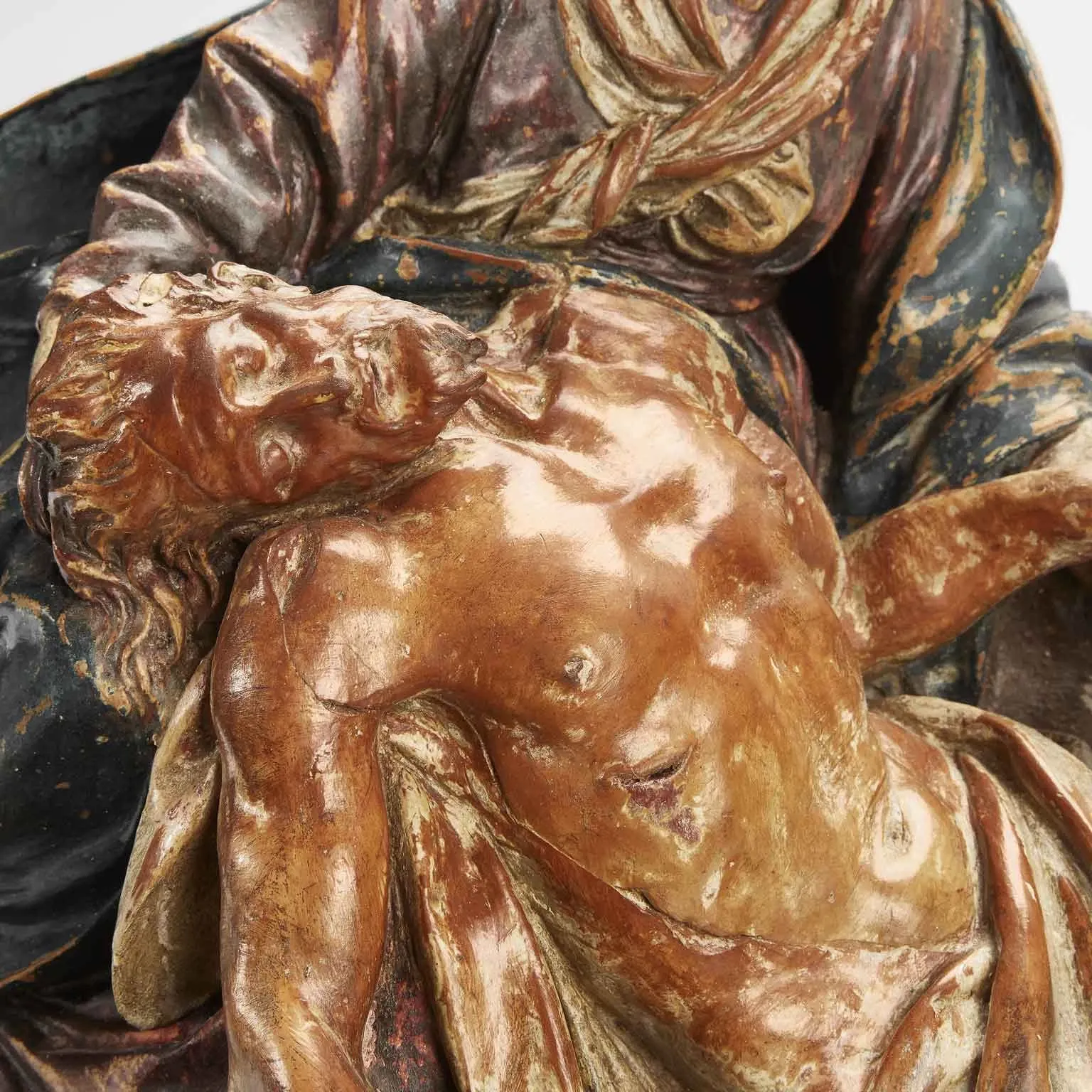 Pieta z polichromowanej terakoty - 1700 rok