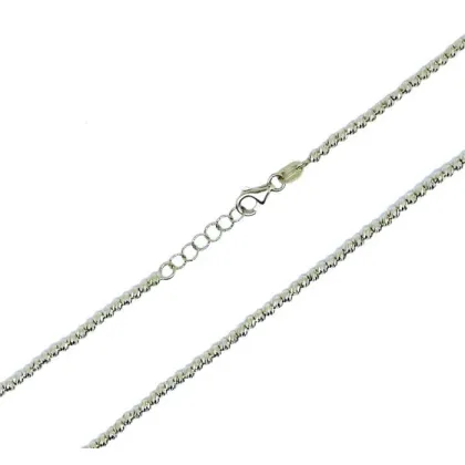 Zdjęcie Kobiecy łańcuszek z diamentowymi kulkami o szerokości 2mm. Długość 50 cm z redukcją do 48 cm