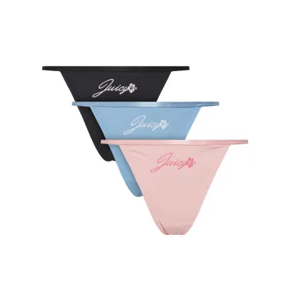 Zdjęcie Juicy Couture Komplet 3 par stringów JCTUS125960 Kolorowy