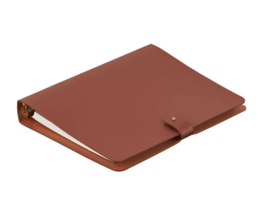 obrazek 1 Bordowy segregator A5 16,5х25 cm wykonany z naturalnej skóry