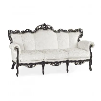 Zdjęcie Biała sofa 3-osobowa w barokowym stylu - Sevensedie