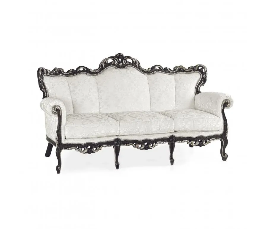 obrazek 1 Biała sofa 3-osobowa w barokowym stylu - Sevensedie