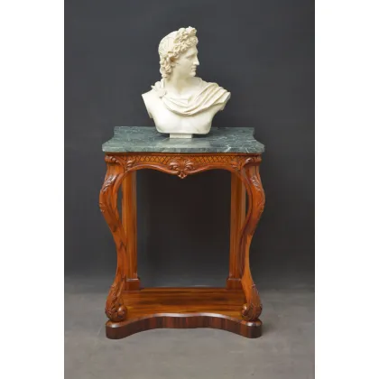 Zdjęcie Wyjątkowy wczesno-wiktoriański stół konsolowy Goncalo Alves o serpentynowym designie - antyk