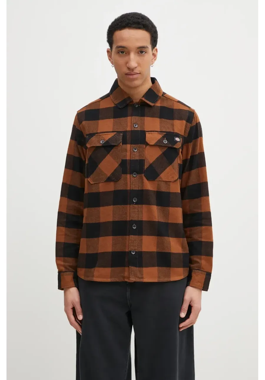 obrazek 1 Dickies koszula męska kolor żółty regular z kołnierzykiem klasycznym