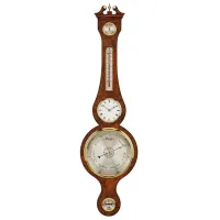 Zdjęcie Barometr aneroidowy z zegarem w stylu regencyjnym