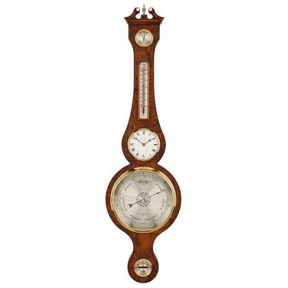 Zdjęcie Barometr aneroidowy z zegarem w stylu regencyjnym
