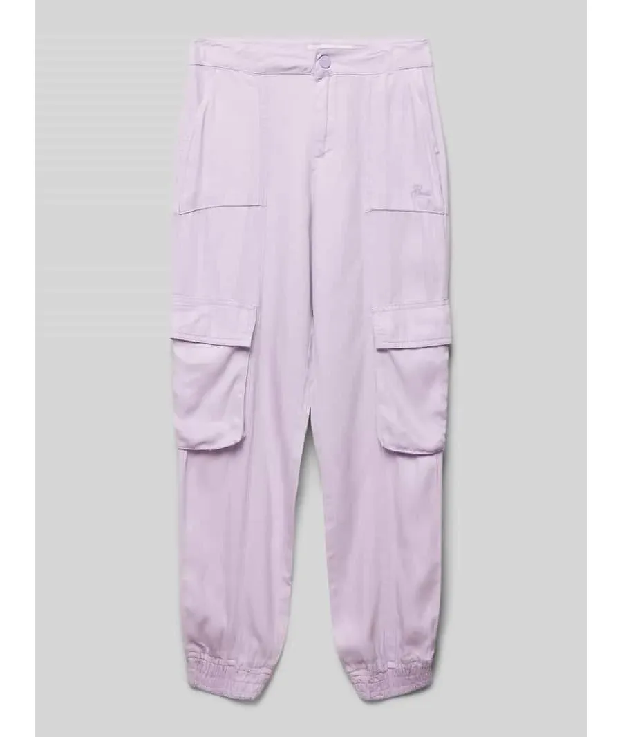obrazek 1 Spodnie cargo o kroju baggy fit z wyhaftowanymi logo
