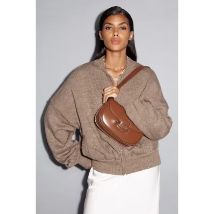 Zdjęcie Estro: Brązowa torebka damska na ramię z regulowanym paskiem