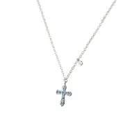 Zdjęcie Łańcuszek Belcher z zawieszką w kształcie krzyża z cyrkoniami 10x8 mm. i długość punktu świetlnego cm.42