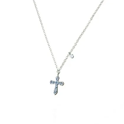 Zdjęcie Łańcuszek Belcher z zawieszką w kształcie krzyża z cyrkoniami 10x8 mm. i długość punktu świetlnego cm.42