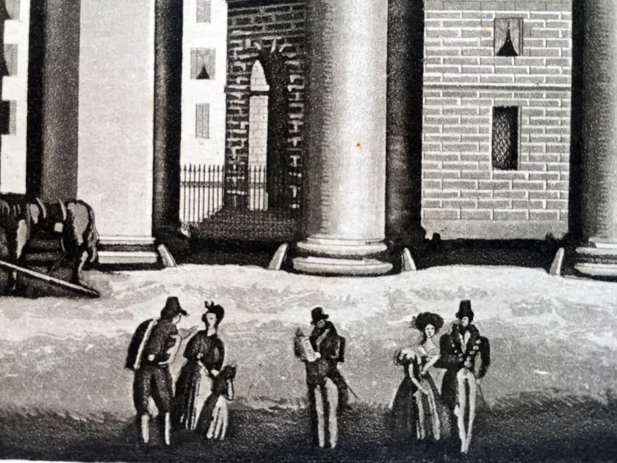 obrazek 2 Arco di Porta Ticinese w Mediolanie, akwaforta Naymiller i akwarela Landini, 1840r.